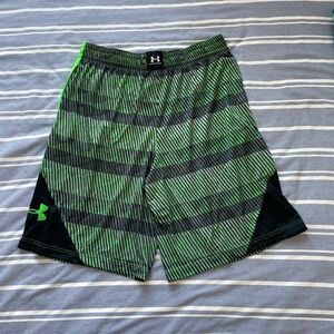 Under Armour Men's Green Striped Shorts